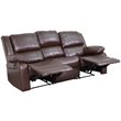 Flash Furniture Harmony 3 Piece Leather Reclining Sofa Set in Brown