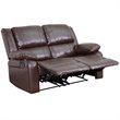 Flash Furniture Harmony 3 Piece Leather Reclining Sofa Set in Brown