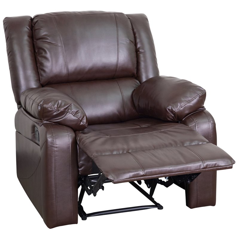 Flash Furniture Harmony 3 Piece Leather Reclining Sofa Set in Brown