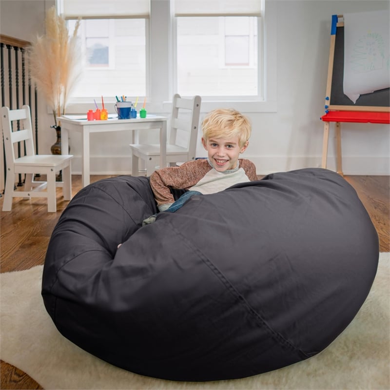 Flash Furniture Oversized Bean Bag Chair in Gray