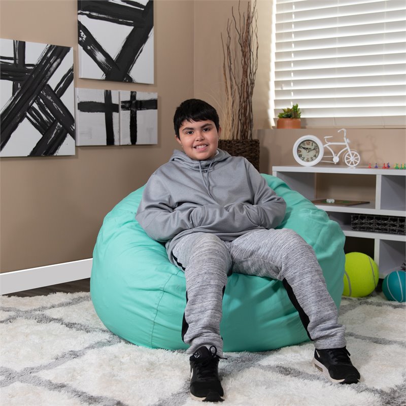 Flash Furniture Oversized Bean Bag Chair in Mint Green