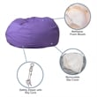 Flash Furniture Oversized Bean Bag Chair in Purple