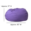 Flash Furniture Oversized Bean Bag Chair in Purple