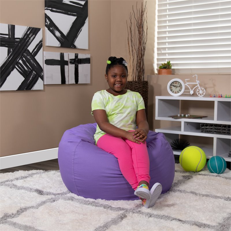 Flash Furniture Small Bean Bag Chair in Purple