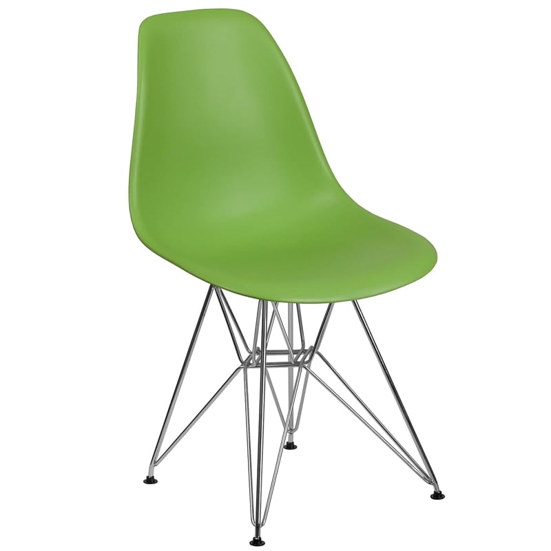 Flash Furniture Elon Series Plastic Chair With Chrome Base In Gray