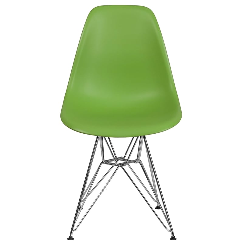 Flash Furniture Elon Series Plastic Chair With Chrome Base In Gray