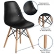 Flash Furniture Elon Plastic Accent Chair with Wood Base in Navy