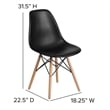 Flash Furniture Elon Plastic Accent Chair with Wood Base in Navy