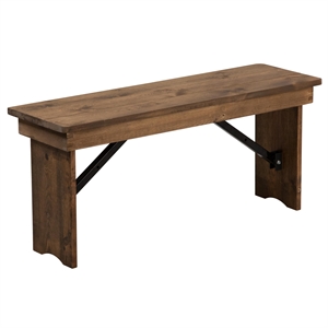 Flash Furniture 40&quotX12&quot Folding Farm Bench In Antique Rustic