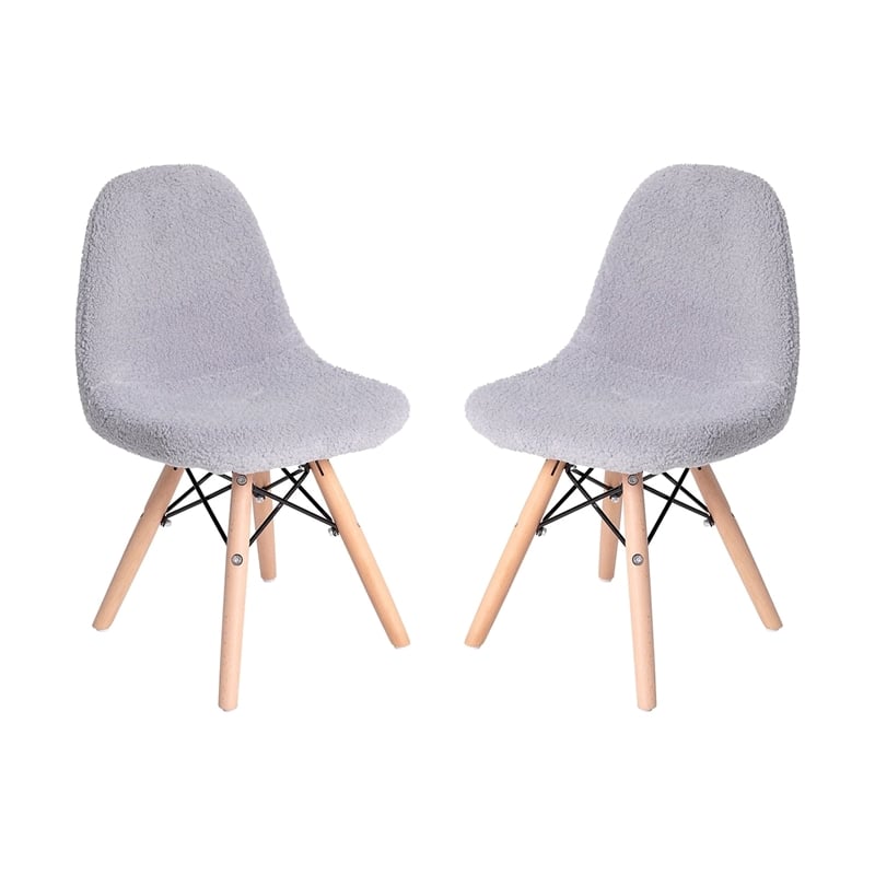 Flash Furniture Shaggy Dog Faux Fur Accent Chair in White and Natural