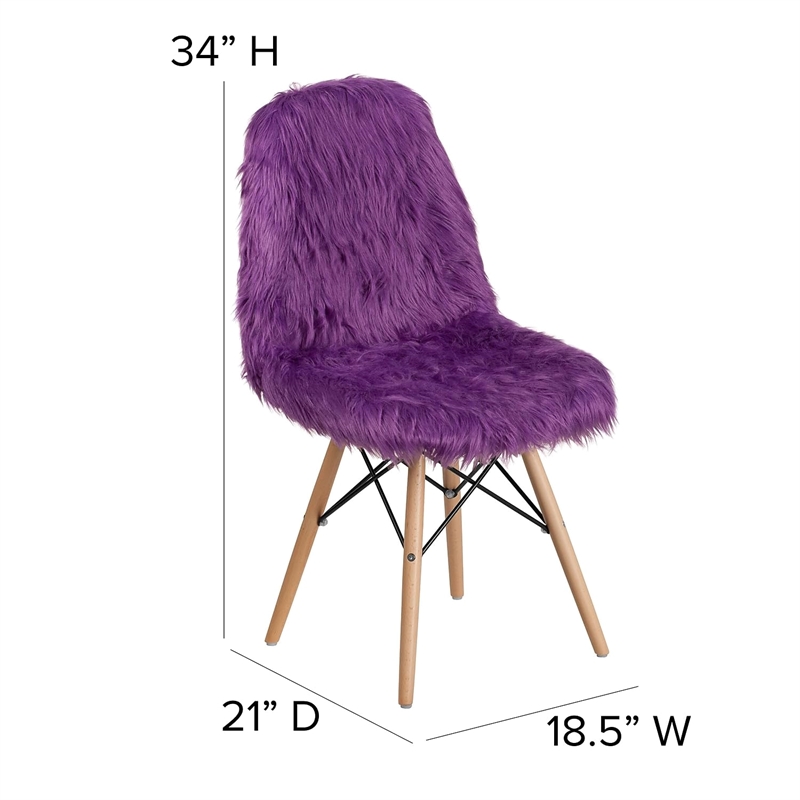 Flash Furniture Shaggy Dog Accent Chair In Purple