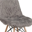 Flash Furniture Shaggy Dog Faux Fur Accent Chair in Charcoal Gray and Natural