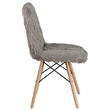 Flash Furniture Shaggy Dog Faux Fur Accent Chair in Charcoal Gray and Natural
