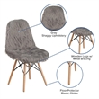 Flash Furniture Shaggy Dog Faux Fur Accent Chair in Charcoal Gray and Natural