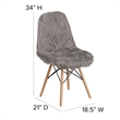 Flash Furniture Shaggy Dog Faux Fur Accent Chair in Charcoal Gray and Natural