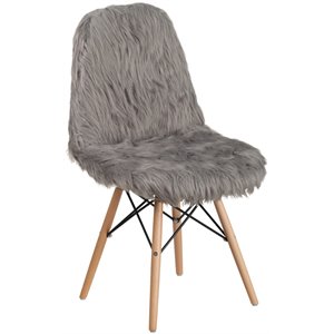 flash furniture retro contemporary shaggy dog faux fur accent chair