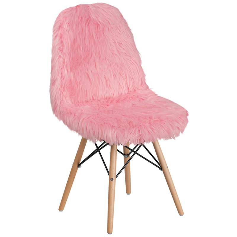 Flash Furniture Shaggy Dog Accent Chair In Light Pink Dl 8 Gg