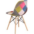 Flash Furniture Elon Milan Patchwork Fabric Upholstered Dining Side Chair