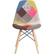 Flash Furniture Elon Milan Patchwork Fabric Upholstered Dining Side Chair