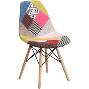 flash furniture elon milan patchwork fabric upholstered dining side chair