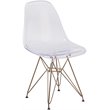Flash Furniture Elon Transparent Ghost Dining Side Chair with Gold Metal Base