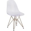 Flash Furniture Elon Transparent Ghost Dining Side Chair with Gold Metal Base