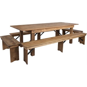Flash Furniture 5 Piece Farm Dining Set in Antique Rustic