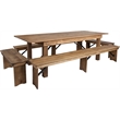 Flash Furniture 5 Piece Farm Dining Set in Antique Rustic