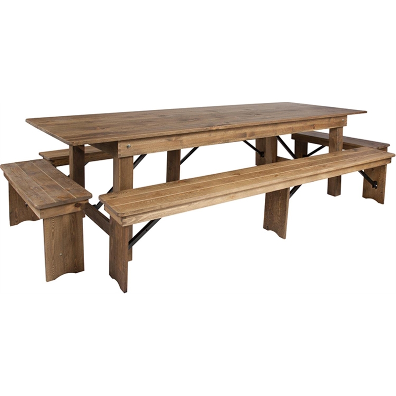 Flash Furniture 5 Piece Farm Dining Set in Antique Rustic