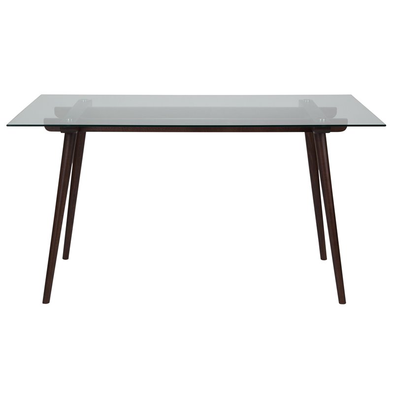 Flash Furniture Meriden Glass Top Dining Table in Espresso