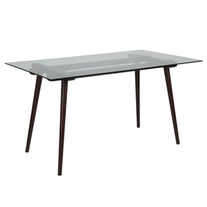 Flash Furniture Meriden Glass Top Dining Table in Espresso