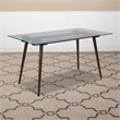 Flash Furniture Meriden Glass Top Dining Table in Walnut