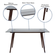 Flash Furniture Meriden Glass Top Dining Table in Walnut