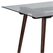 Flash Furniture Meriden Glass Top Dining Table in Walnut