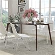 Flash Furniture Parkside Glass Top Dining Table in Walnut