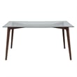 Flash Furniture Parkside Glass Top Dining Table in Walnut