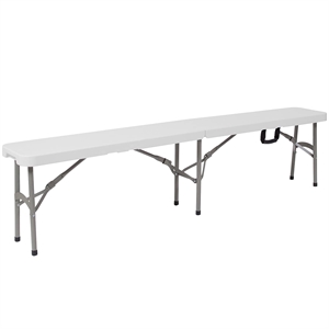 Flash Furniture 11&quot x 72&quot Folding Bench in Granite White