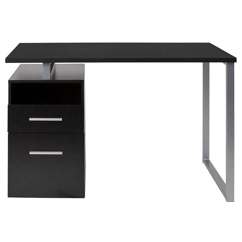 Flash Furniture Harwood Writing Desk in Dark Ash