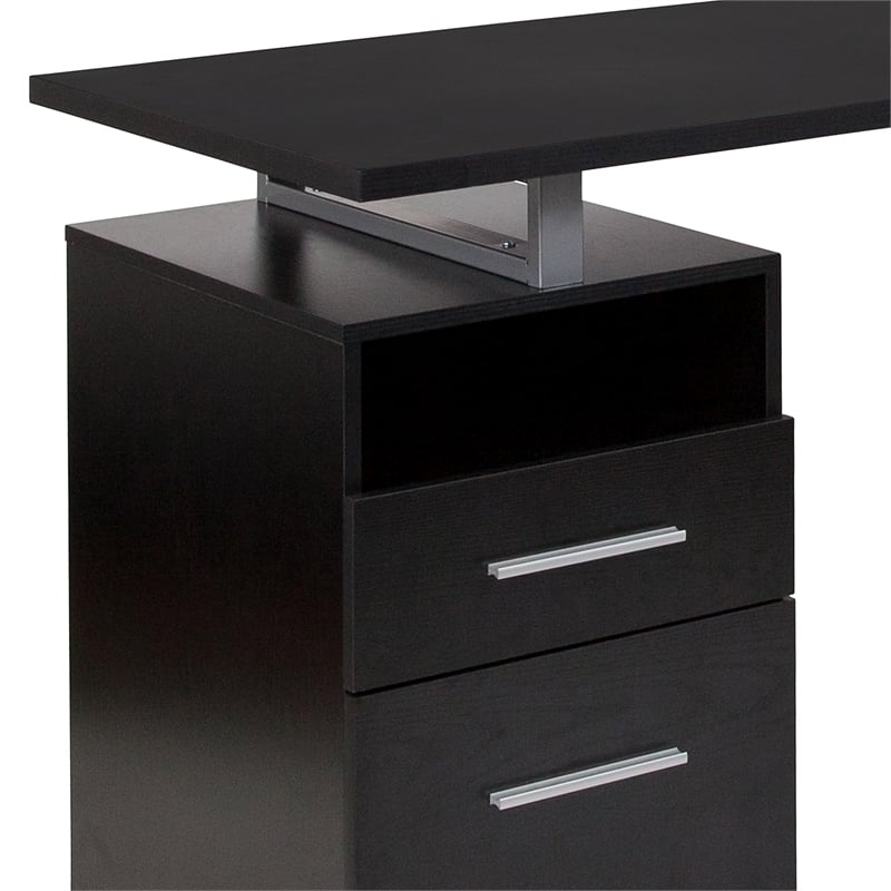 Flash Furniture Harwood Writing Desk in Dark Ash