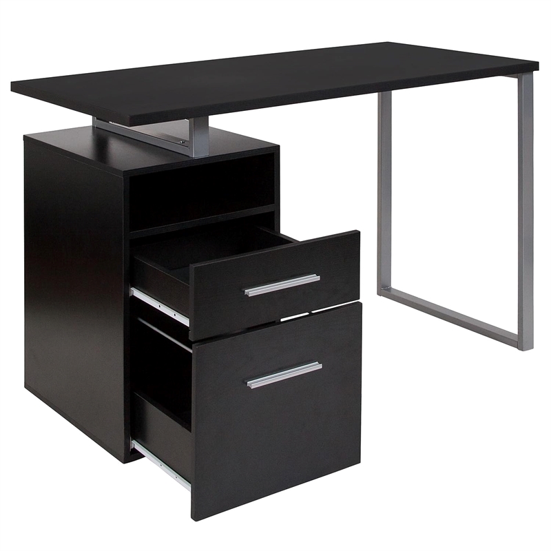 Flash Furniture Harwood Writing Desk in Dark Ash
