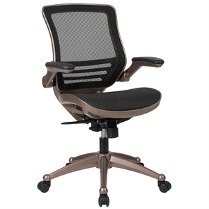 Flash Furniture Mid Back Swivel Office Chair in Black