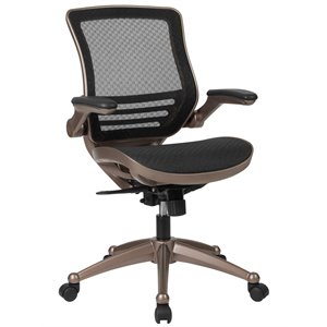 flash furniture mid back swivel office chair in black