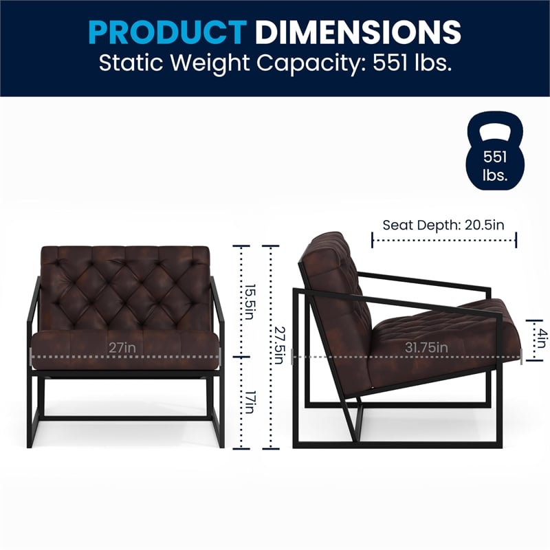Flash Furniture Hercules Madison Leather Tufted Accent Chair