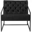 Flash Furniture Hercules Madison Leather Tufted Accent Chair in Black