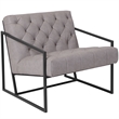 Flash Furniture Hercules Madison Leather Tufted Accent Chair in Light Gray