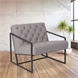 Flash Furniture Hercules Madison Leather Tufted Accent Chair in Light Gray