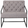 Flash Furniture Hercules Madison Leather Tufted Accent Chair in Light Gray