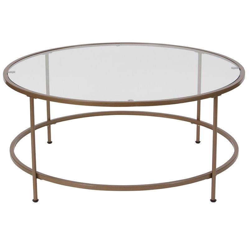 Flash Furniture Round Glass Top Coffee Table
