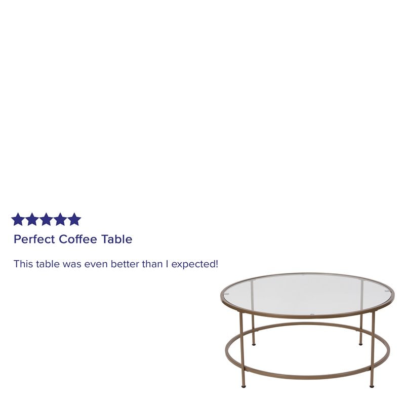 Flash Furniture Round Glass Top Coffee Table