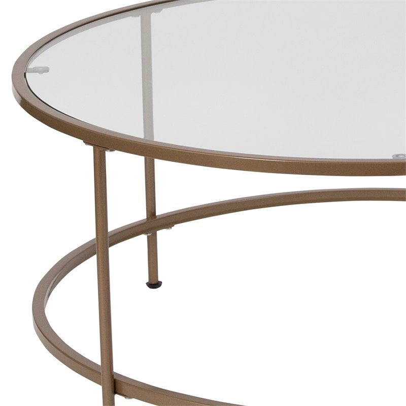Flash Furniture Round Glass Top Coffee Table